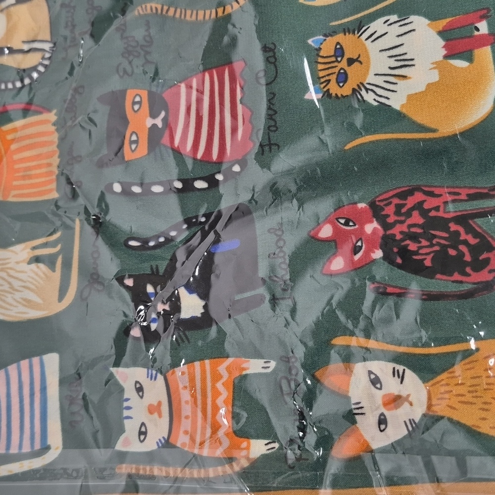 Cat Colorful Print Scarf (Green) - Picture 7 of 13